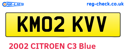 KM02KVV are the vehicle registration plates.