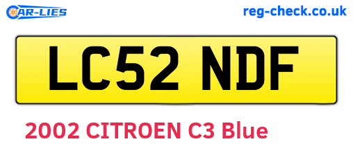 LC52NDF are the vehicle registration plates.