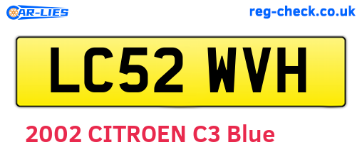 LC52WVH are the vehicle registration plates.