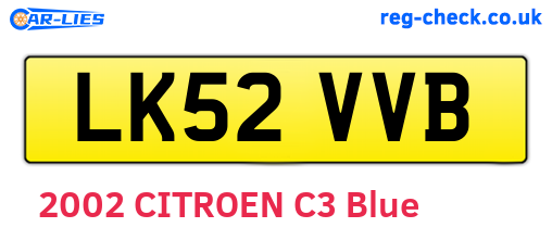 LK52VVB are the vehicle registration plates.