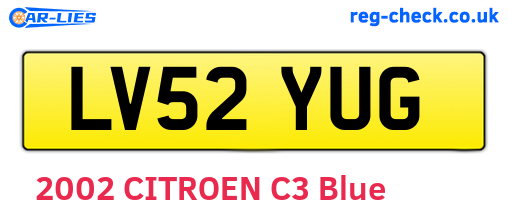LV52YUG are the vehicle registration plates.