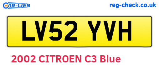 LV52YVH are the vehicle registration plates.