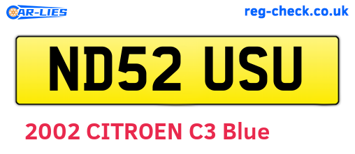 ND52USU are the vehicle registration plates.
