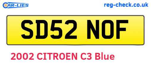 SD52NOF are the vehicle registration plates.