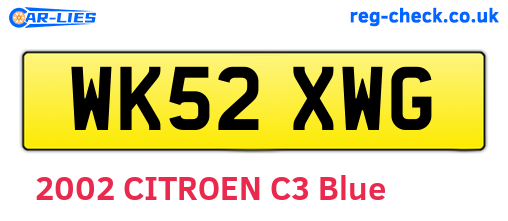 WK52XWG are the vehicle registration plates.