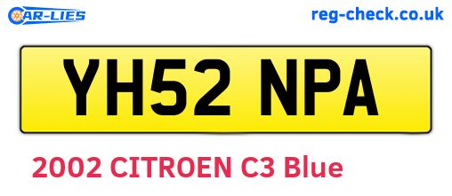 YH52NPA are the vehicle registration plates.