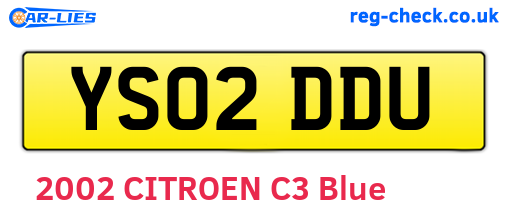 YS02DDU are the vehicle registration plates.