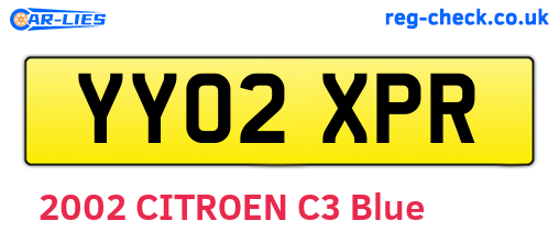 YY02XPR are the vehicle registration plates.