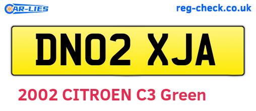 DN02XJA are the vehicle registration plates.
