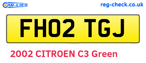 FH02TGJ are the vehicle registration plates.
