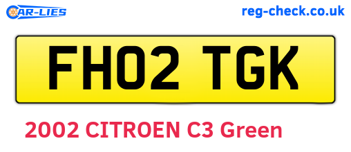 FH02TGK are the vehicle registration plates.