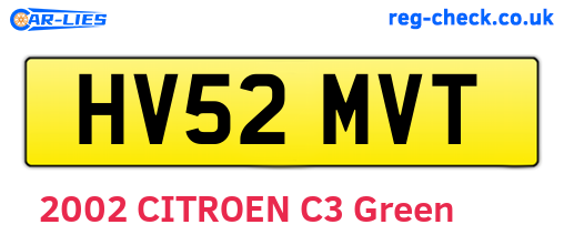HV52MVT are the vehicle registration plates.
