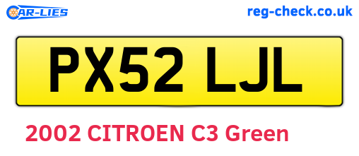 PX52LJL are the vehicle registration plates.