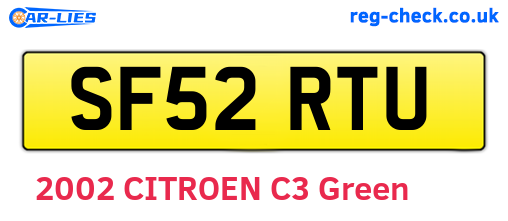 SF52RTU are the vehicle registration plates.