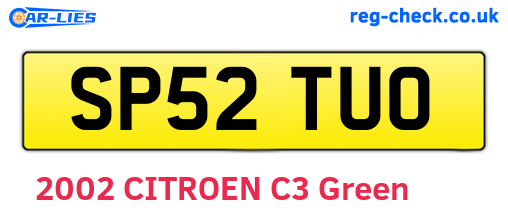 SP52TUO are the vehicle registration plates.