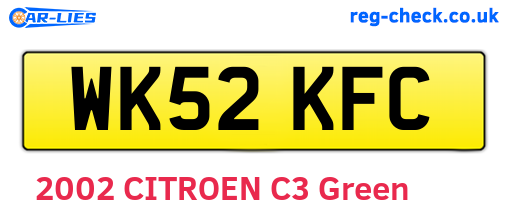 WK52KFC are the vehicle registration plates.