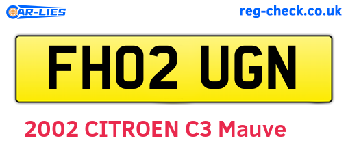 FH02UGN are the vehicle registration plates.
