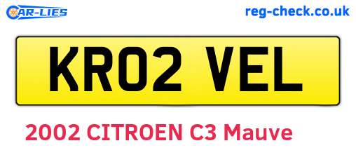 KR02VEL are the vehicle registration plates.
