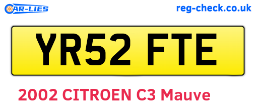 YR52FTE are the vehicle registration plates.
