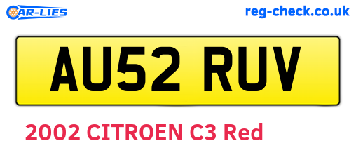 AU52RUV are the vehicle registration plates.