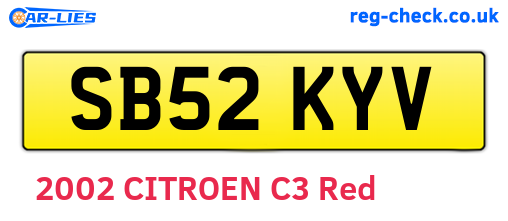 SB52KYV are the vehicle registration plates.