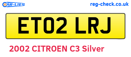 ET02LRJ are the vehicle registration plates.