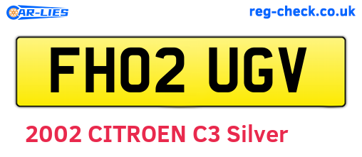 FH02UGV are the vehicle registration plates.