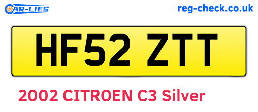 HF52ZTT are the vehicle registration plates.