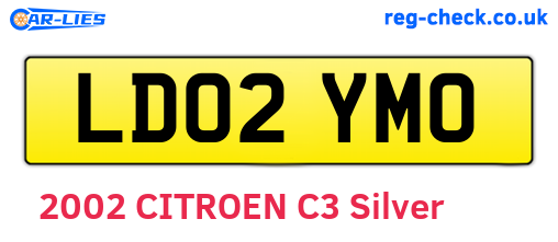 LD02YMO are the vehicle registration plates.