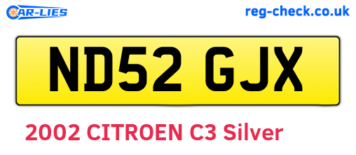 ND52GJX are the vehicle registration plates.