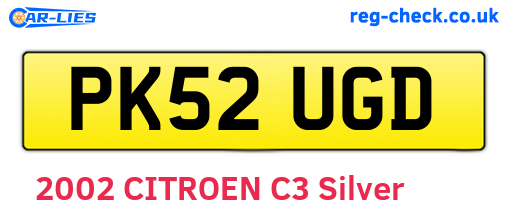 PK52UGD are the vehicle registration plates.