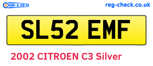 SL52EMF are the vehicle registration plates.