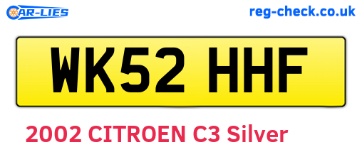 WK52HHF are the vehicle registration plates.