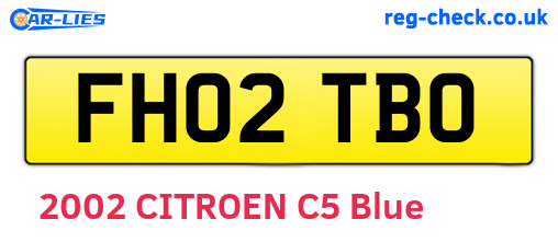 FH02TBO are the vehicle registration plates.