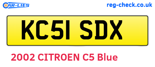 KC51SDX are the vehicle registration plates.