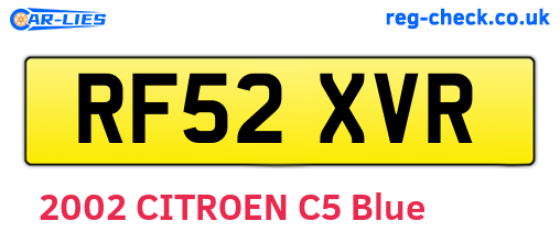 RF52XVR are the vehicle registration plates.