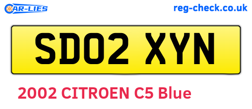 SD02XYN are the vehicle registration plates.