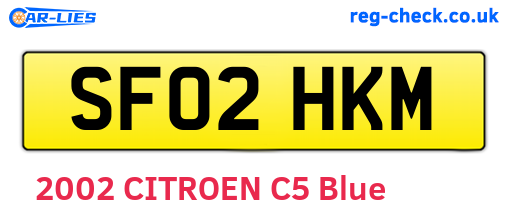 SF02HKM are the vehicle registration plates.