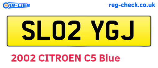 SL02YGJ are the vehicle registration plates.