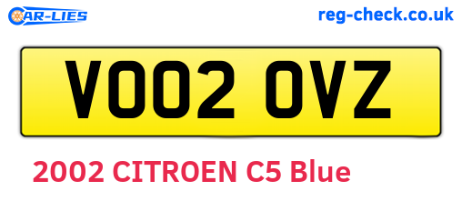 VO02OVZ are the vehicle registration plates.