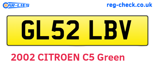 GL52LBV are the vehicle registration plates.
