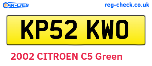 KP52KWO are the vehicle registration plates.