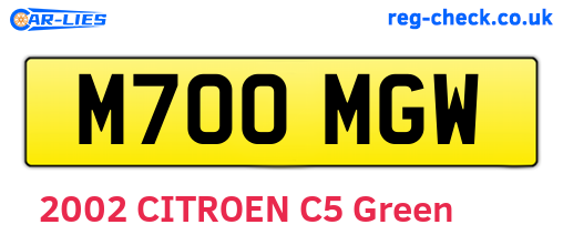 M700MGW are the vehicle registration plates.