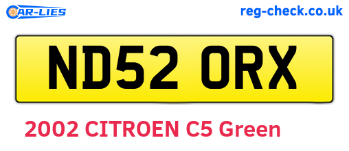 ND52ORX are the vehicle registration plates.