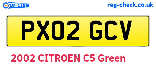 PX02GCV are the vehicle registration plates.