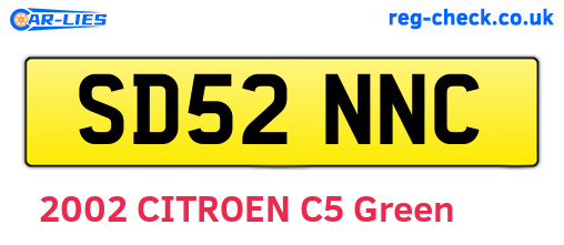SD52NNC are the vehicle registration plates.