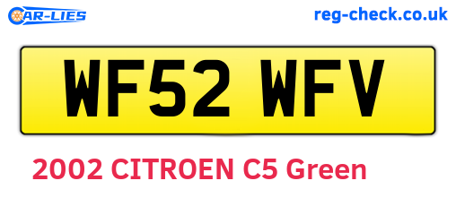 WF52WFV are the vehicle registration plates.