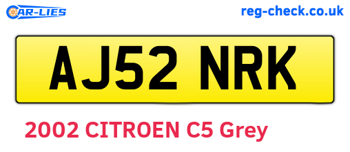 AJ52NRK are the vehicle registration plates.