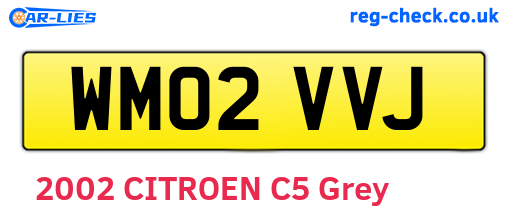 WM02VVJ are the vehicle registration plates.