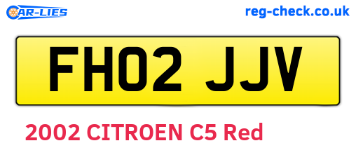 FH02JJV are the vehicle registration plates.